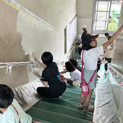 下坂部小学校塗装ボランティア02