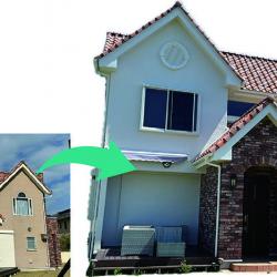 「SBアート塗装」のビフォー・アフター。塗り仕上げの大壁に一新